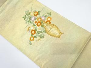 花籠模様　刺繍　袋帯